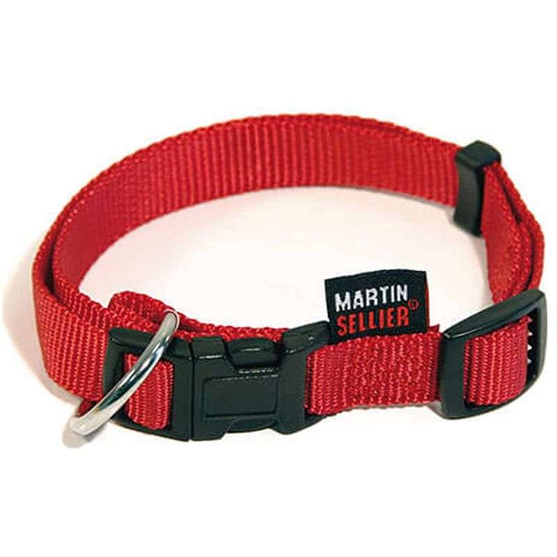 Foto van Martin sellier klikhalsband basic 40-55 x 2 cm nylon rood