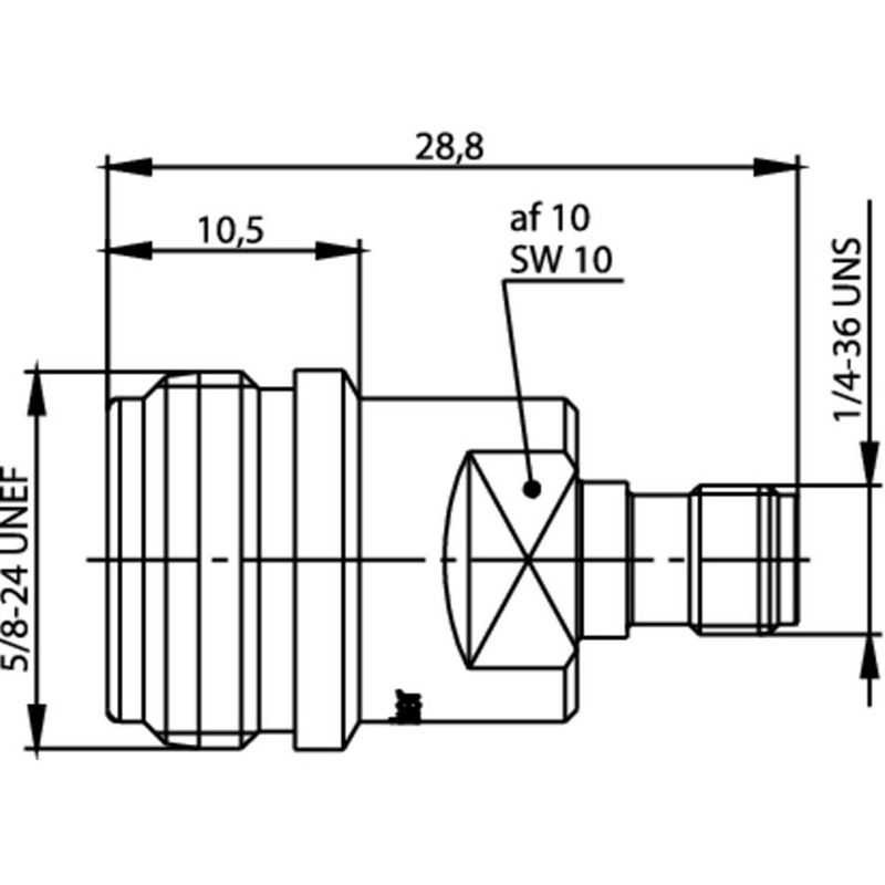 Foto van Telegärtner j01027t0017 j01027t0017 coaxiale adapter n-bus - sma-bus 1 stuk(s)