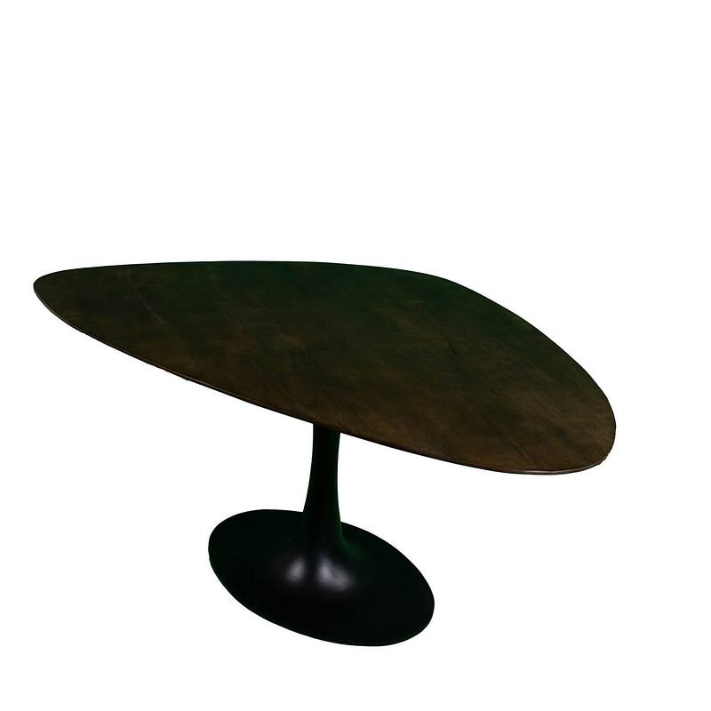 Foto van Giga meubel eettafel kiezel - bruin - 160cm - o-poot - eettafel owen