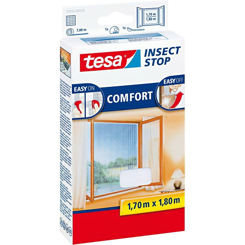 Foto van Tesa vliegenraam 'scomfort's wit 1,70 x 1,80 m