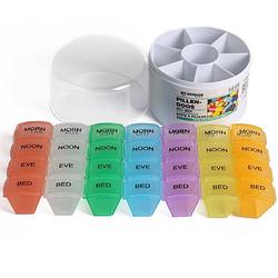 Foto van Benson medicijnen doos/pillendoos gekleurd 28-vaks - pillendoosjes