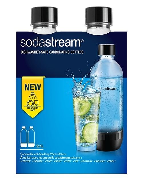 Foto van Sodastream twinpack classic 1l waterkan zwart