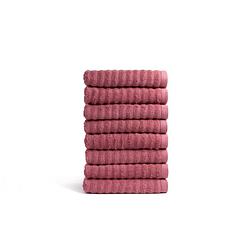 Foto van Seashell wave handdoek set - 8 stuks - oud roze - 50x100cm - premium