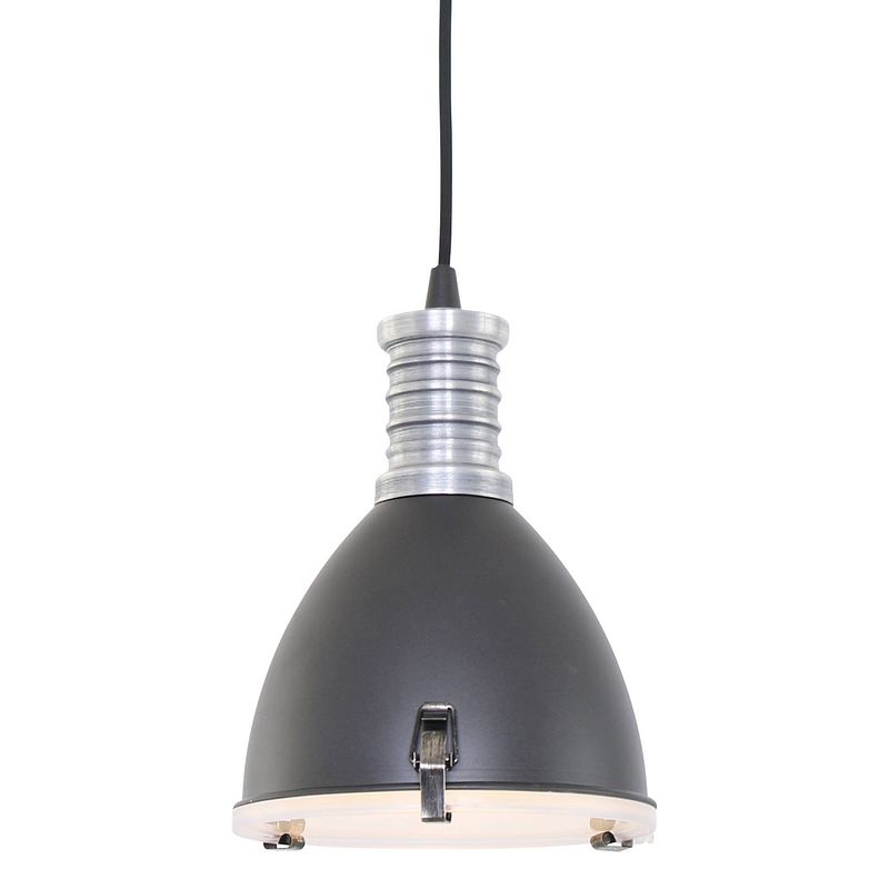 Foto van Industriële hanglamp - steinhauer - glas - industrieel - e14 - l: 18cm - voor binnen - woonkamer - eetkamer - zwart
