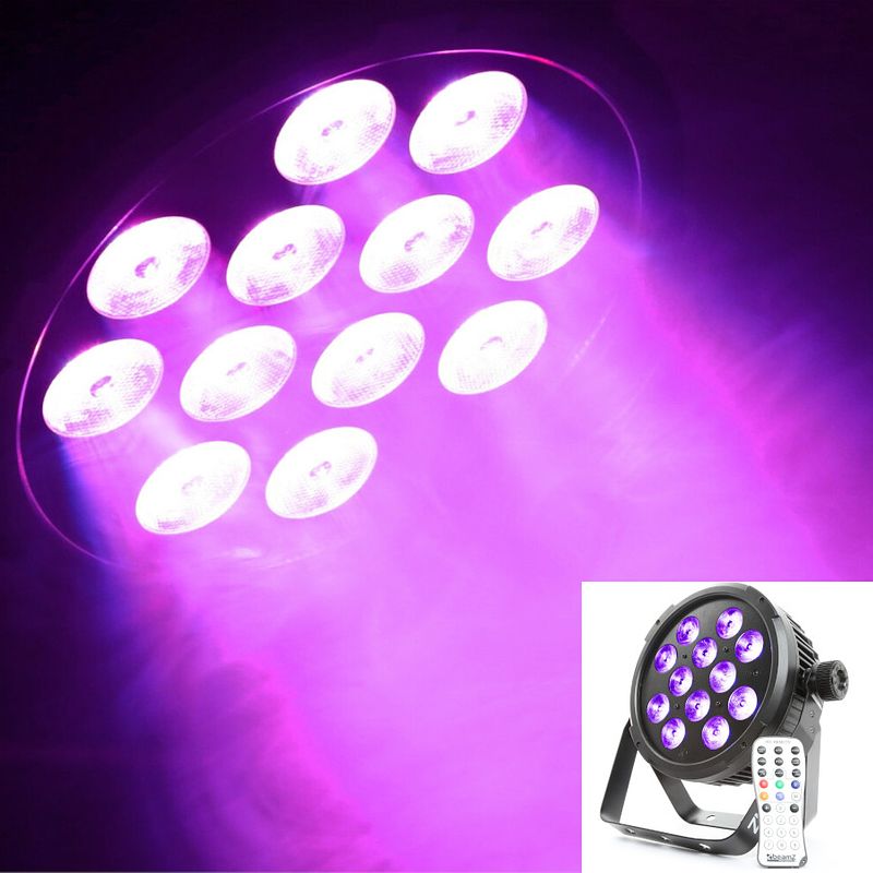 Foto van Beamz bt300 led flat par 12x 10 w 6-in-1 spotverlichting