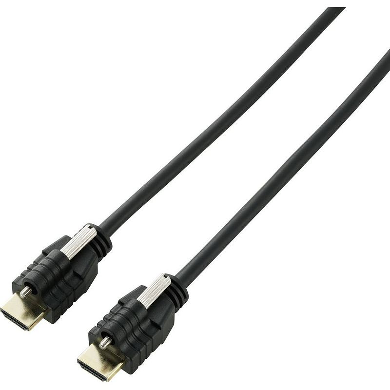 Foto van Speaka professional hdmi aansluitkabel hdmi-a stekker, hdmi-a stekker 3.00 m zwart sp-9784188 audio return channel (arc), vergulde steekcontacten, schroefbaar,