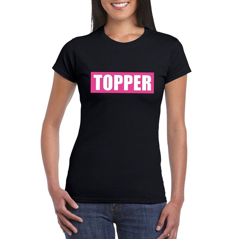 Foto van Toppers topper t-shirt zwart dames l - feestshirts