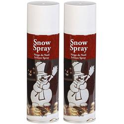 Foto van 2x sneeuwsprays/sneeuw spuitbussen 150 ml - decoratiesneeuw