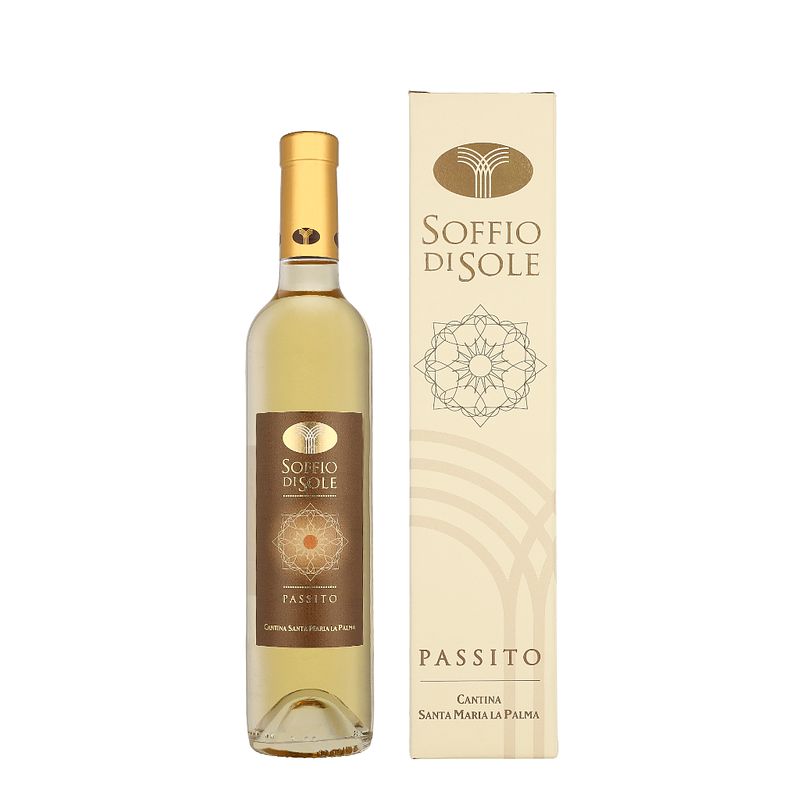 Foto van Santa maria la palma passito soffio di sole 50cl wijn + giftbox