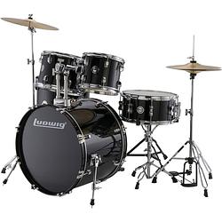 Foto van Ludwig accent fuse black cortex 5-delig drumstel inclusief hardware en bekkens