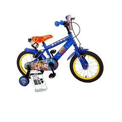 Foto van Volare kinderfiets paw patrol - 14 inch - blauw - twee handremmen - inclusief ways bandenplakset