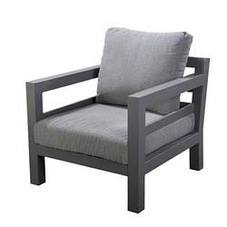 Foto van Yoi - midori lounge chair alu dark grey/mixed grey