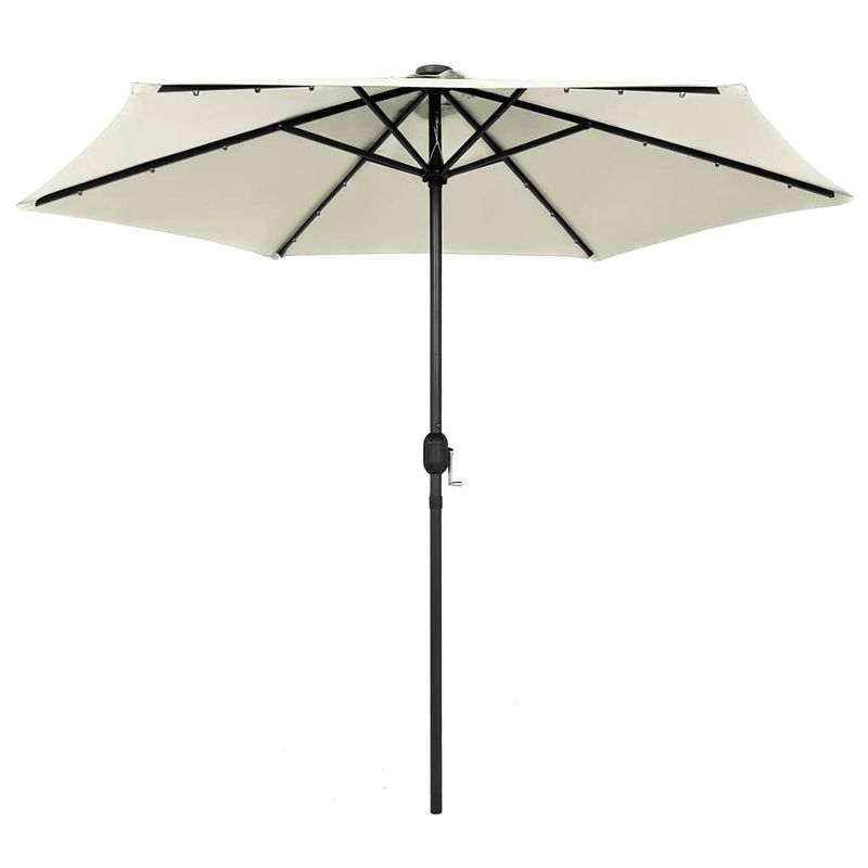 Foto van The living store tuinparasol - zandwit - 270 x 236 cm - uv-beschermend polyester - aluminium paal - 6 baleinen -