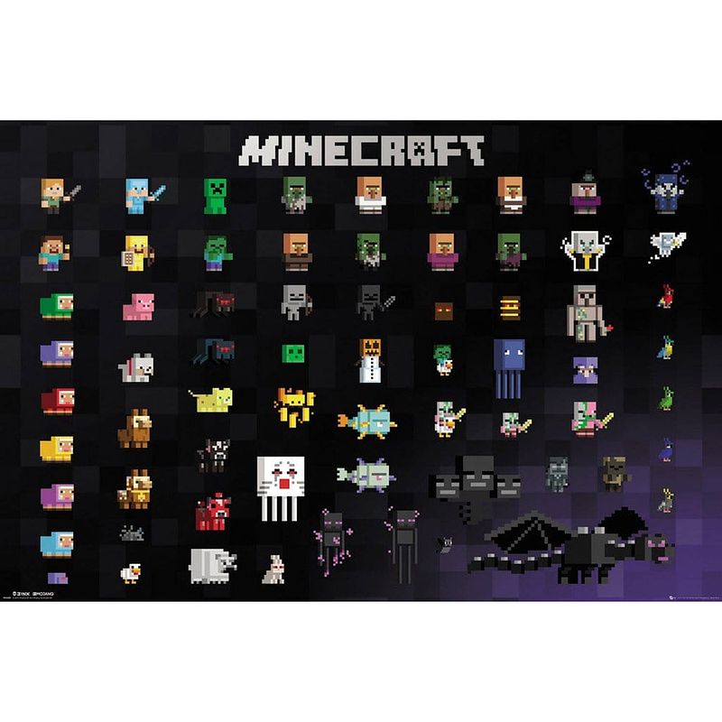 Foto van Gbeye minecraft pixel sprites poster 91,5x61cm