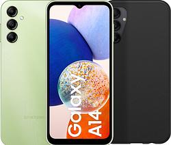 Foto van Samsung galaxy a14 64gb groen 4g + otterbox react back cover zwart