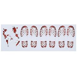 Foto van Horror vloersticker - bloederige voetstappen - 2x vellen - 25 x 70 cm - feeststickers