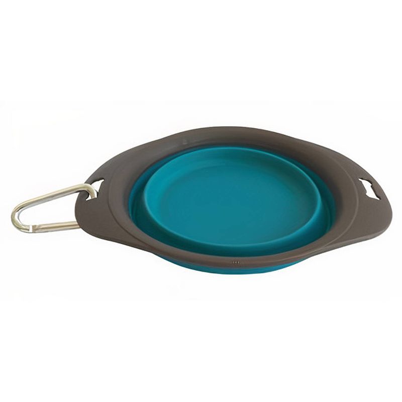 Foto van M-pets voer- en drinkbak 750 ml elastomeer 25 cm turquoise