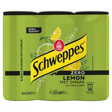 Foto van Alle verpakkingen | schweppes zero sugar lemon blik 6 x 330ml aanbieding bij jumbo