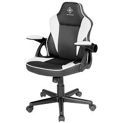 Foto van Deltaco gaming dc120w gaming stoel zwart, wit
