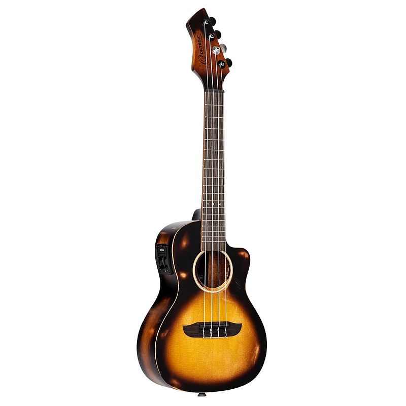 Foto van Ortega dssuite-uke the private room tobacco burst e/a concert ukelele met gigbag