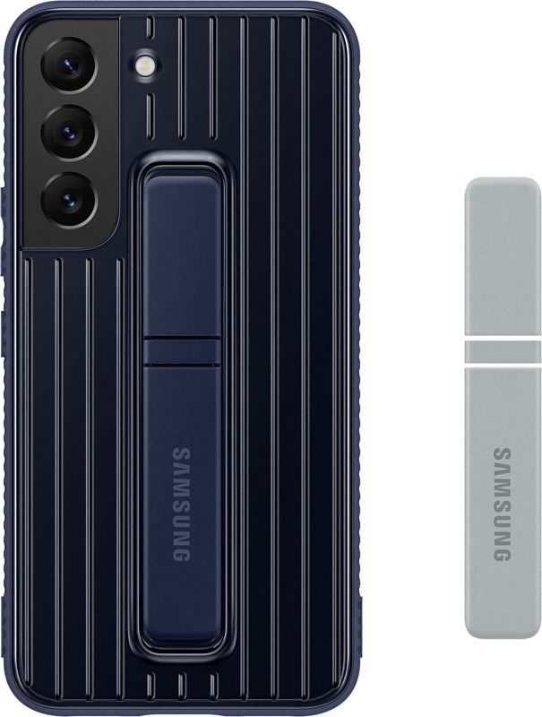 Foto van Samsung galaxy s22 protective standing cover (blauw)