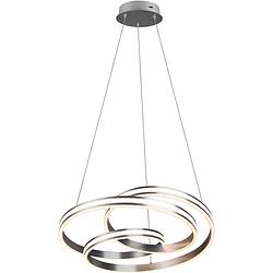 Foto van Led hanglamp - trion yarino - 60w - aanpasbare kleur - dimbaar - rond - mat nikkel - aluminium