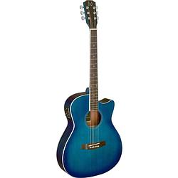 Foto van J.n guitars bessie bes-ace transparent blue burst westerngitaar