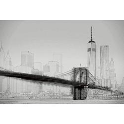 Foto van Wizard+genius new york art illustration black and white vlies fotobehang 384x260cm 8-banen
