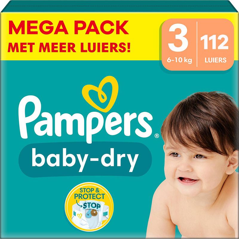 Foto van Pampers - baby dry - maat 3 - mega pack - 112 stuks - 6/10 kg