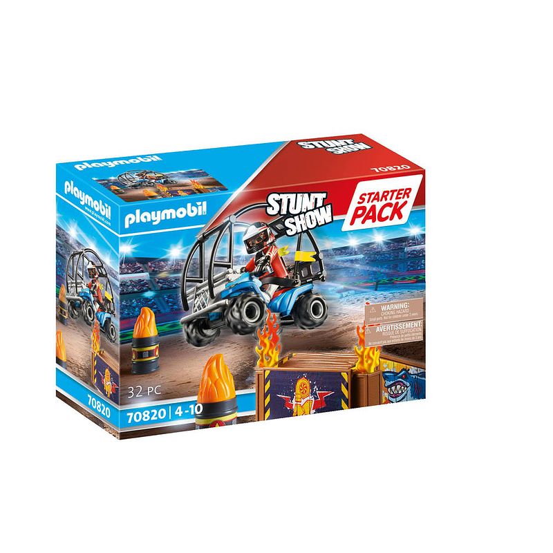 Foto van Playmobil starterpack stuntshow quad met vuurhelling 70820