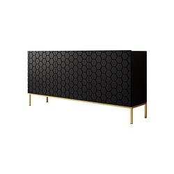 Foto van Meubella dressoir harvey - mat zwart - 160 cm