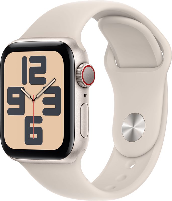 Foto van Apple watch se (2022) 4g 40mm starlight aluminium sportband s/m