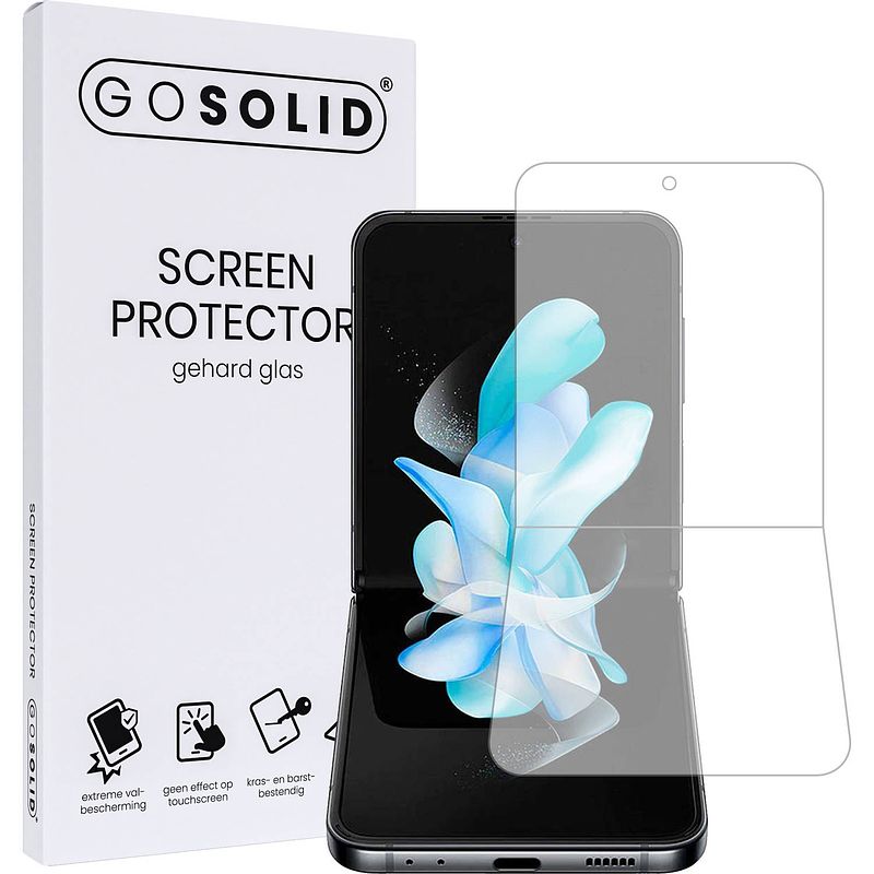 Foto van Go solid! screenprotector voor samsung galaxy flip 4 gehard glas