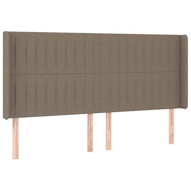 Foto van Vidaxl hoofdbord met randen 203x16x118/128 cm stof taupe