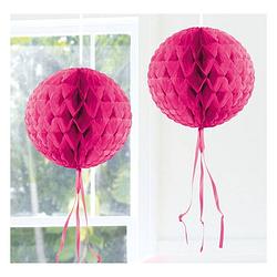 Foto van Honeycomb ballen roze 30 cm - hangdecoratie