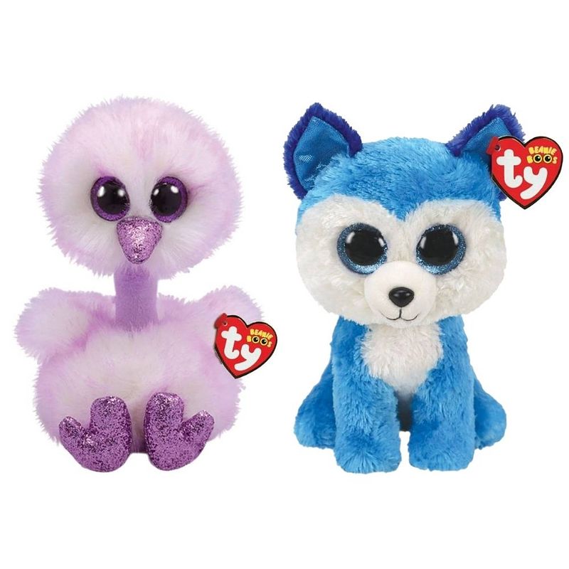 Foto van Ty - knuffel - beanie buddy - kenya ostrich & prince husky