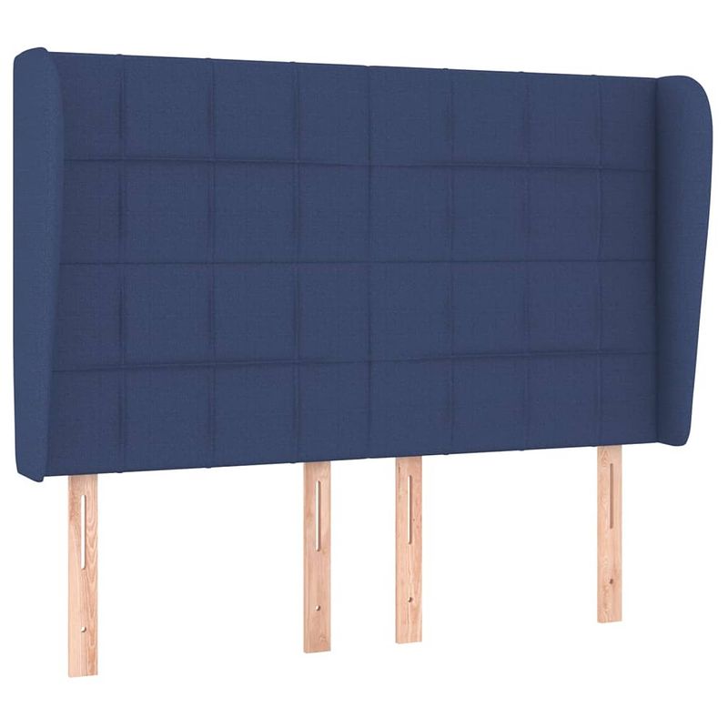 Foto van The living store hoofdbord - blauw - 147 x 23 x 118/128 cm - trendy design - duurzaam materiaal - stevige poten