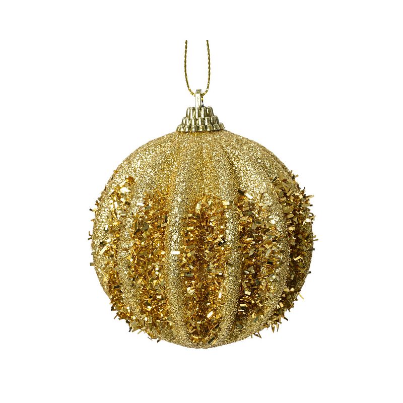 Foto van Decoris - kerstbal foam d8 cm licht goud kerst