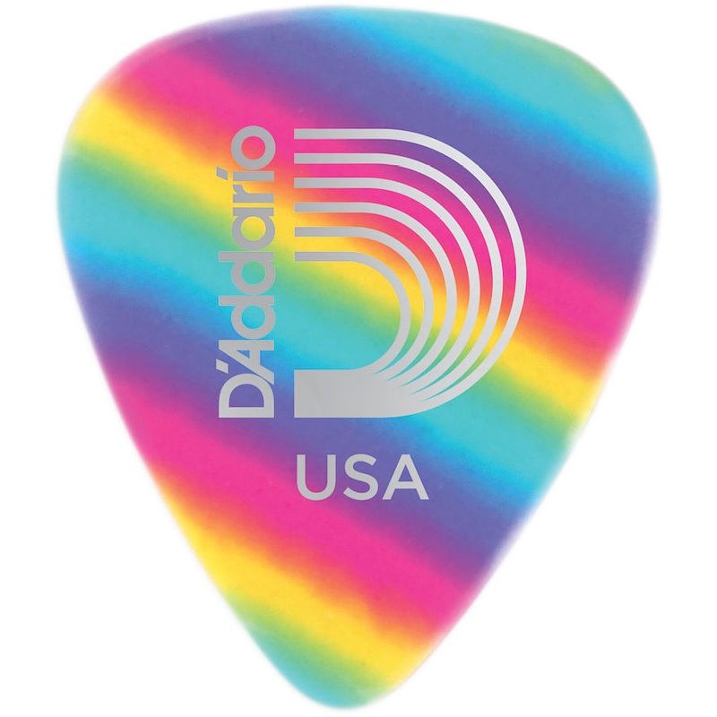 Foto van D'saddario 1crb4-10 rainbow celluloid plectra 10 pack medium