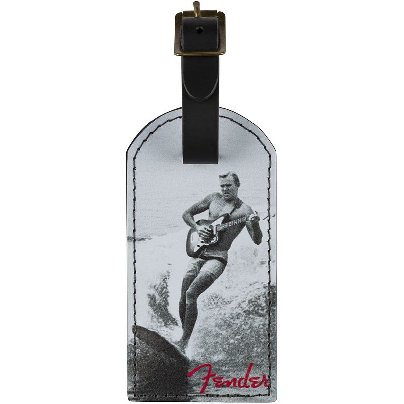 Foto van Fender vintage ad luggage tag surfer kofferlabel