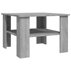 Foto van The living store salontafel grijs sonoma eiken 60x60x42 cm - bewerkt hout