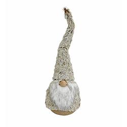 Foto van Pluche gnome/dwerg decoratie pop/knuffel grijs 45 x 14 cm - kerstman pop