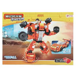 Foto van Toi-toys bouwstenenset blocks robocars junior oranje 230-delig