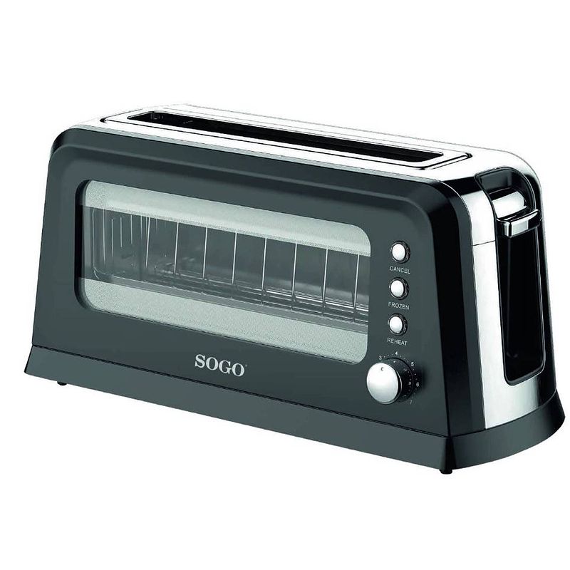 Foto van Sogo toaster - ontdooien & roosteren - doorzichtige broodrooster - 900w