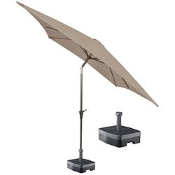 Foto van Kopu® vierkante parasol altea 230x230 cm met voet - taupe