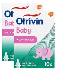 Foto van Otrivin baby wegwerpdopjes bij otrivin baby aspirator neusjesreiniger - duoverpakking