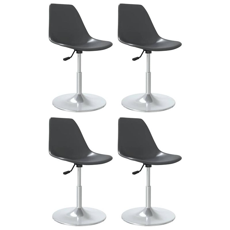 Foto van The living store eetkamerstoelen - grijs - pp en verchroomd metaal - 46 x 56 x (74-88) cm