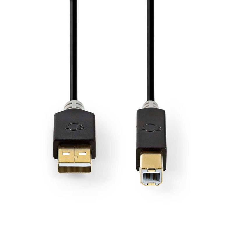 Foto van Nedis usb-kabel - antraciet - 2.00 m