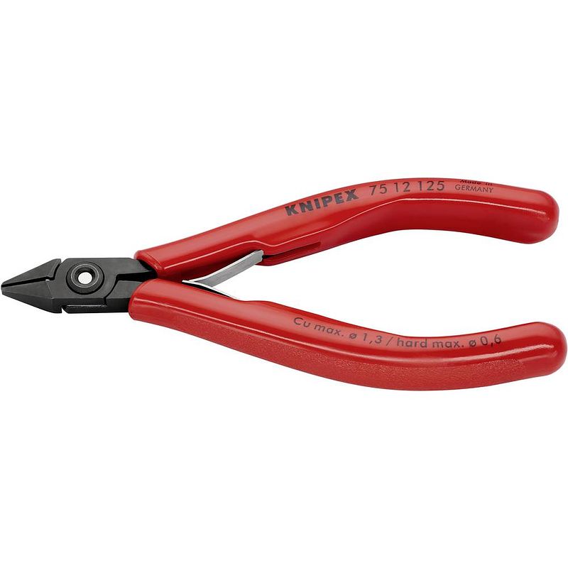 Foto van Knipex 75 12 125 elektronica en fijnmechanica zijkniptang met facet 125 mm