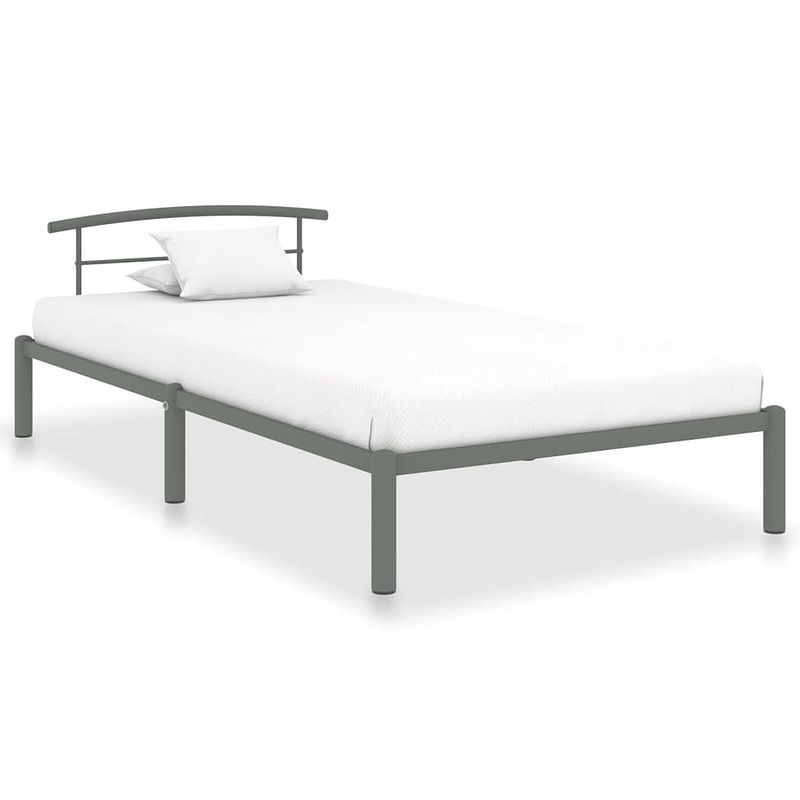 Foto van Vidaxl bedframe metaal grijs 90x200 cm